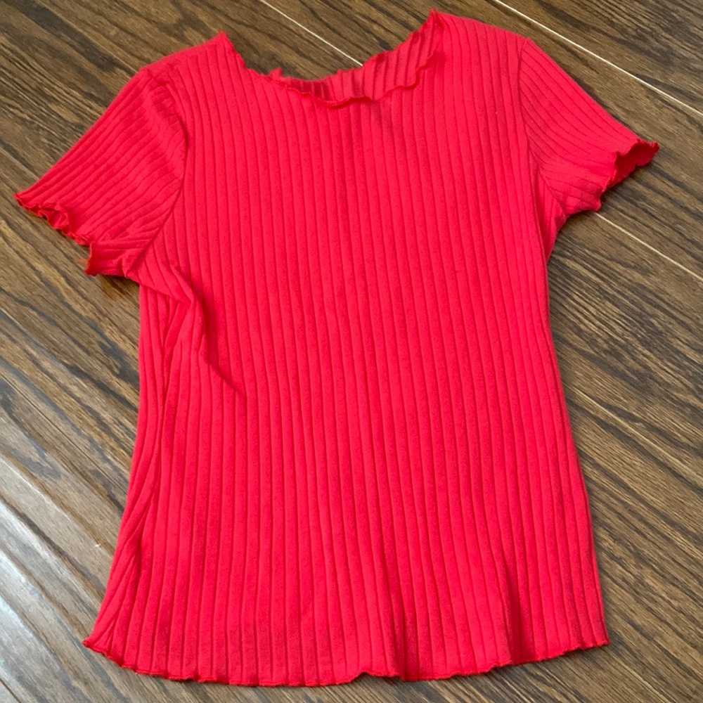 Red Ribbed Shirt